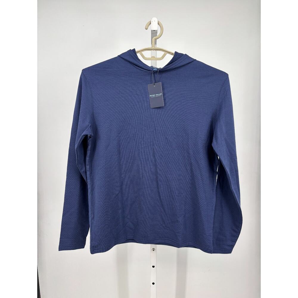 Peter Millar Crown Crafted Excursionist Flex Hoodie Mens S Navy Blue Athleisure